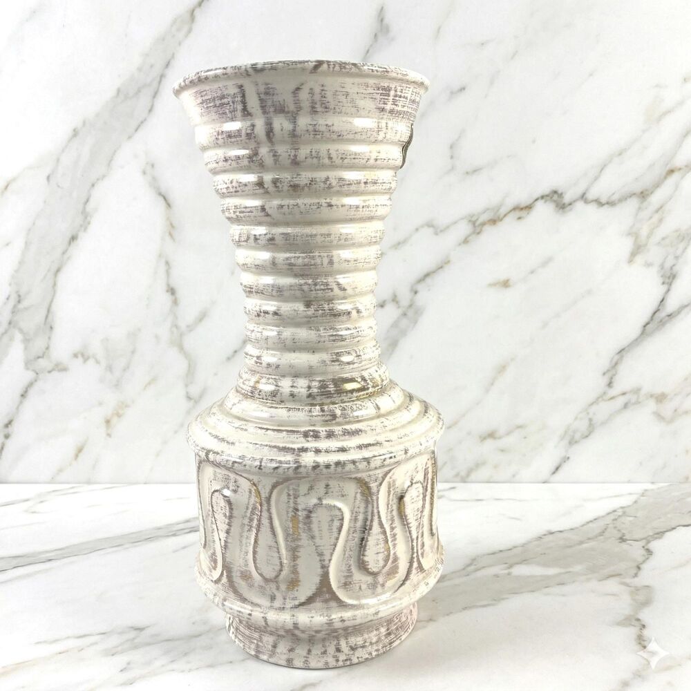 Vintage Mid Century Modern Savoy China Weeping 24K Splatter Ceramic Bud Vase